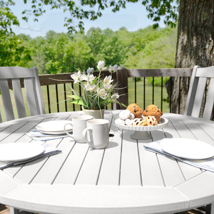 Set da pranzo per esterni Lehigh da 5 pezzi - Tavolo rotondo da 48, altezza bancone