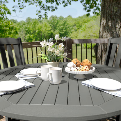 Set da pranzo per esterni Lehigh da 5 pezzi - Tavolo rotondo da 48, altezza bancone