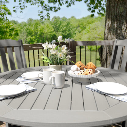 Set da pranzo per esterni Lehigh da 5 pezzi - Tavolo rotondo da 48, altezza bancone