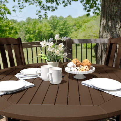 Set da pranzo per esterni Lehigh da 5 pezzi - Tavolo rotondo da 48, altezza bancone