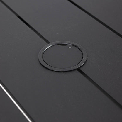 Set da pranzo da esterno da 9 pezzi in alluminio nero serie Chelsea di LeisureMod