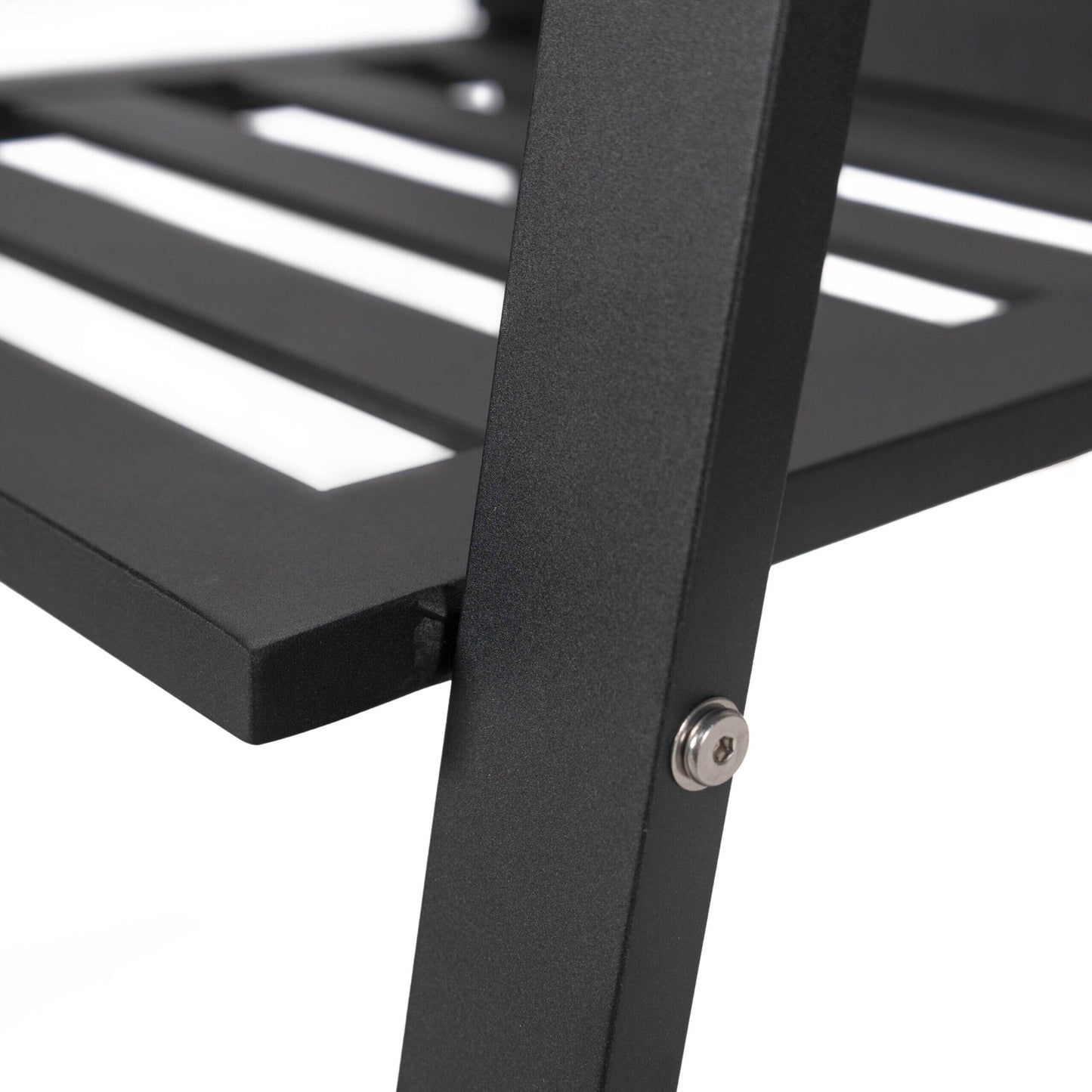 Set da pranzo da esterno da 9 pezzi in alluminio nero serie Chelsea di LeisureMod