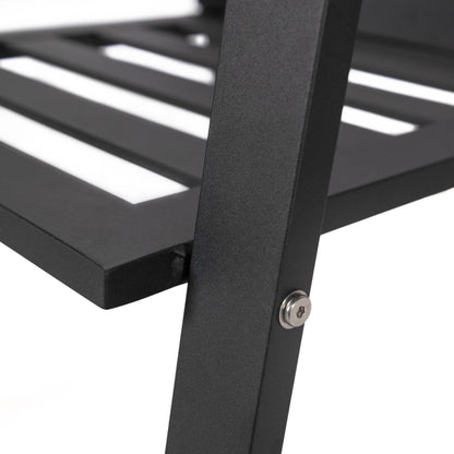 Set da pranzo da esterno da 9 pezzi in alluminio nero serie Chelsea di LeisureMod