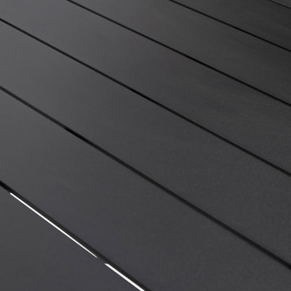 Set da pranzo da esterno da 9 pezzi in alluminio nero serie Chelsea di LeisureMod