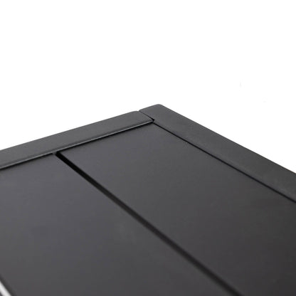 Set da pranzo da esterno da 9 pezzi in alluminio nero serie Chelsea di LeisureMod