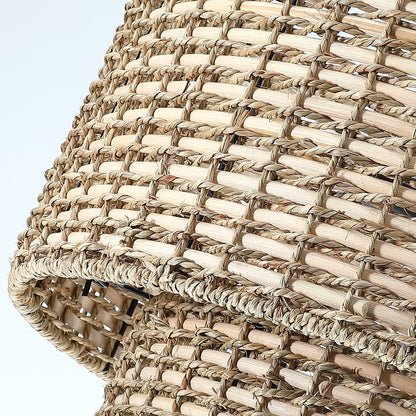 Lampadario a tamburo in rattan a 4 livelli Lennie da 20 pollici con baldacchino nero - 20 pollici di larghezza - 20 pollici di larghezza