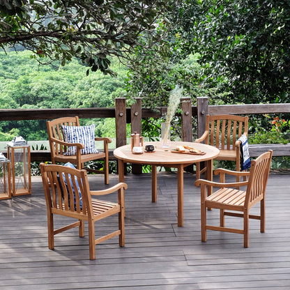 Set da pranzo per esterni Cambridge Casual Leon in teak da 5 pezzi
