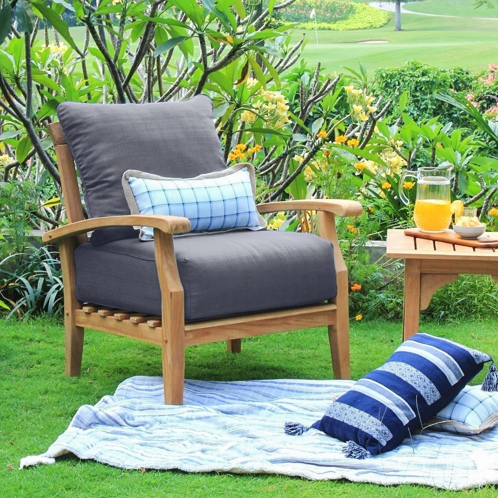 Set da conversazione per patio in teak Cambridge Casual Leon da 7 pezzi