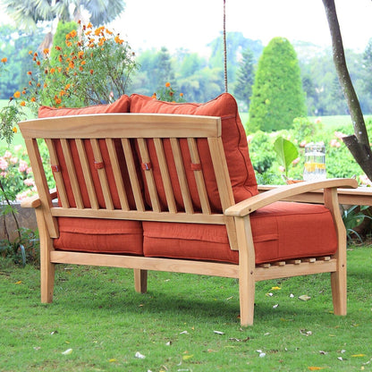 Set da conversazione per patio in teak Cambridge Casual Leon da 7 pezzi