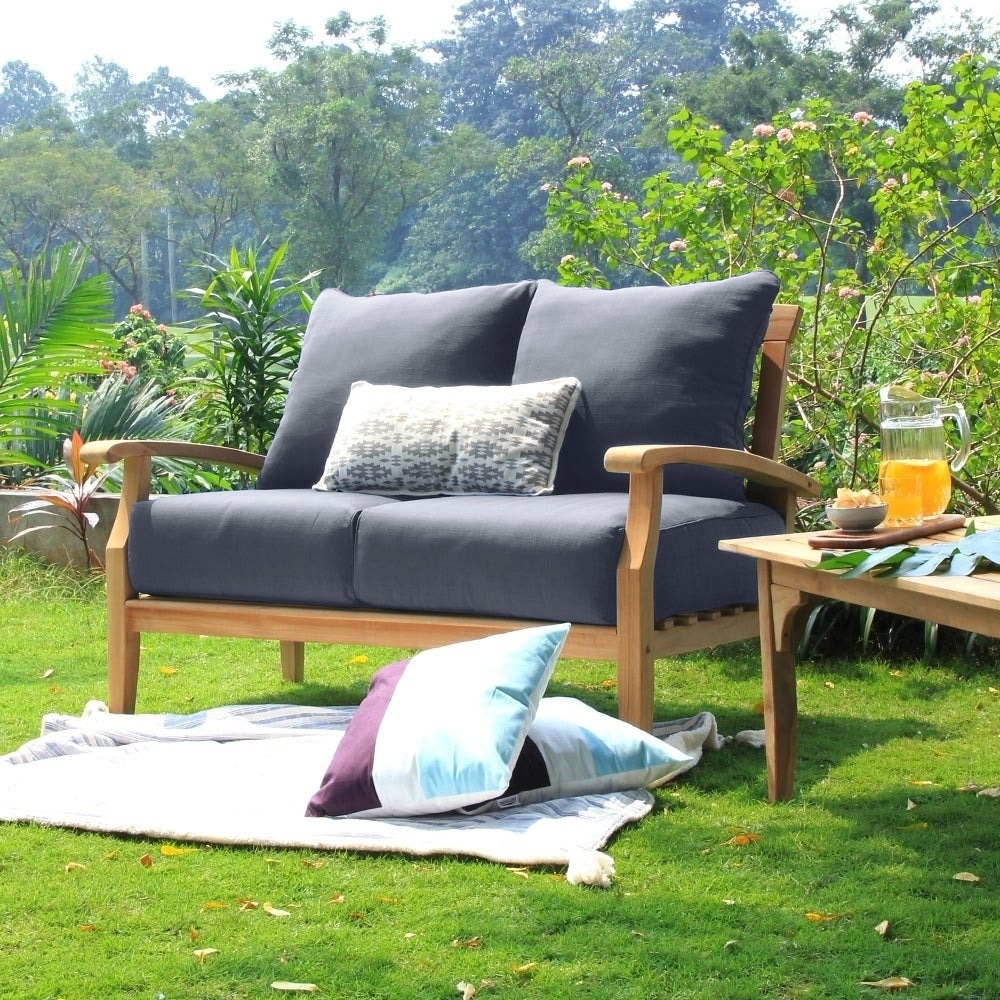 Set da conversazione per patio in teak Cambridge Casual Leon da 7 pezzi