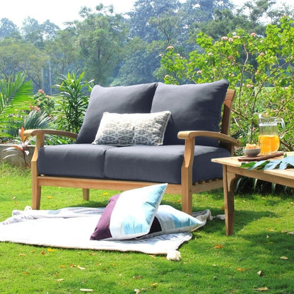 Set da conversazione per patio in teak Cambridge Casual Leon da 7 pezzi