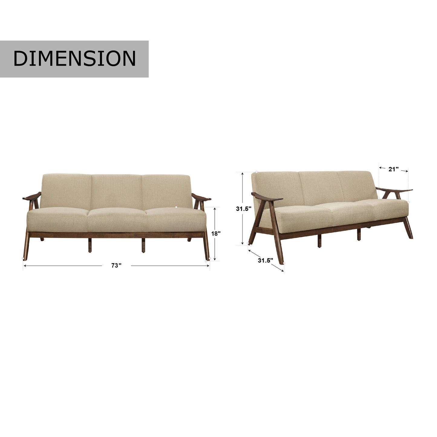 Divano da soggiorno retrò Levine