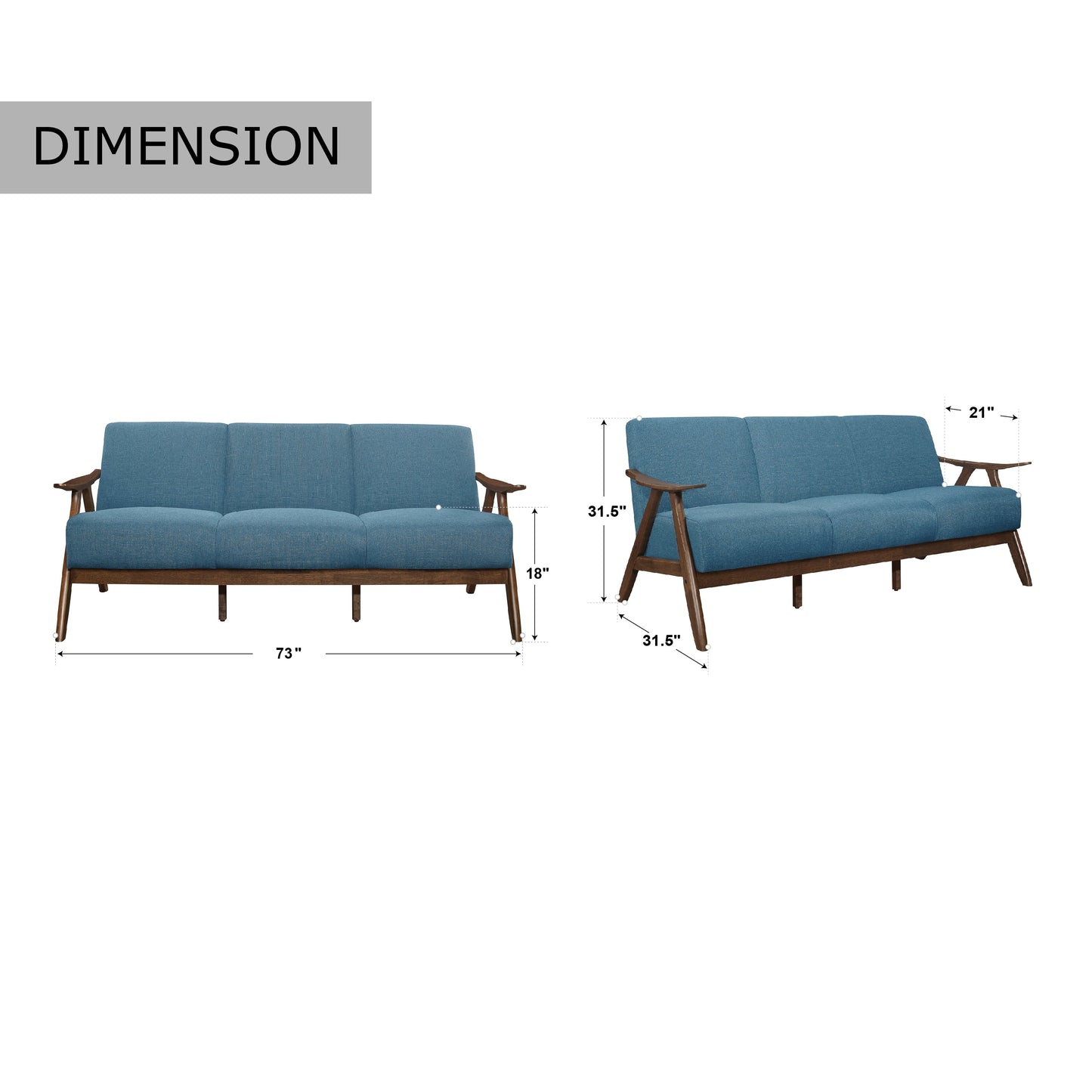 Divano da soggiorno retrò Levine