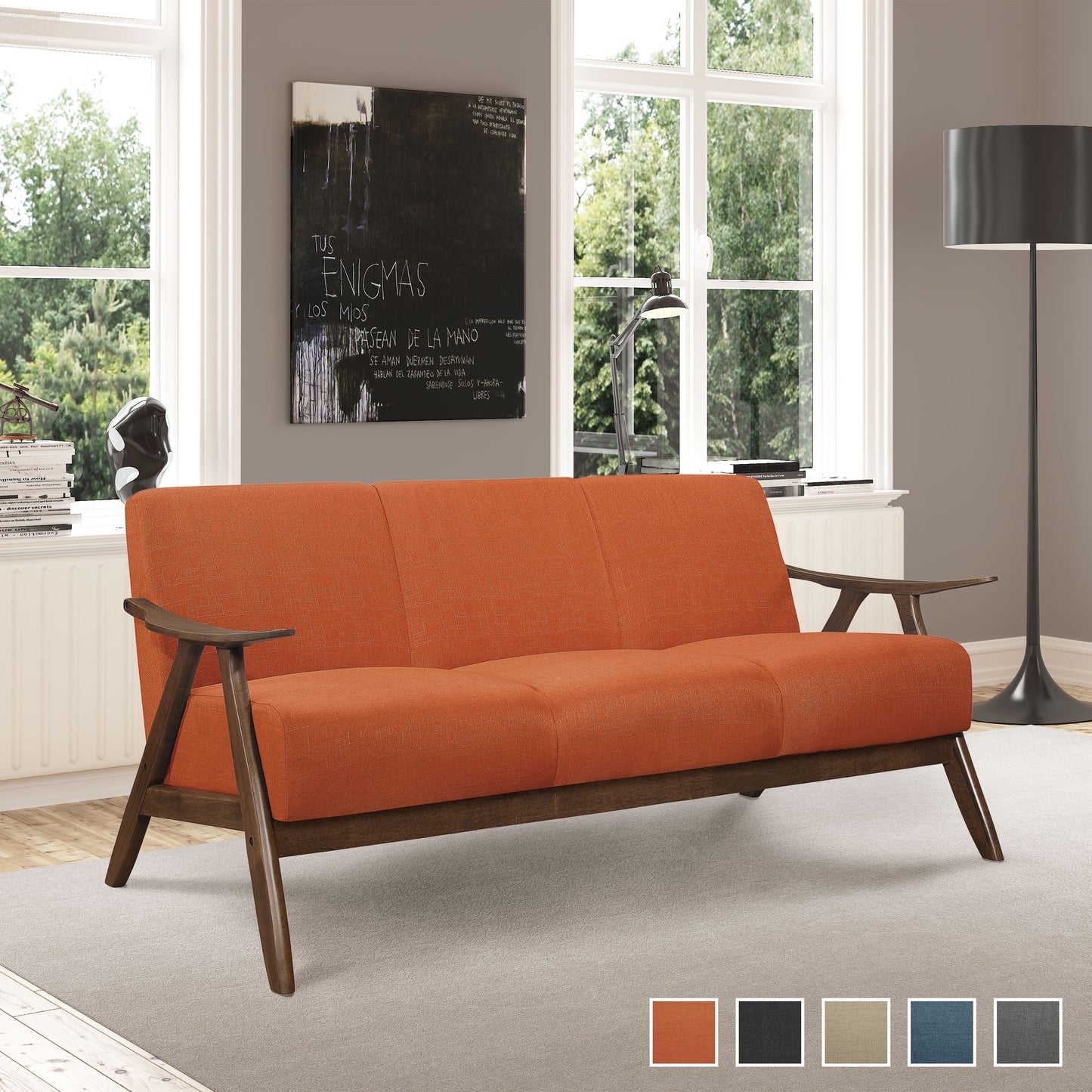 Divano da soggiorno retrò Levine