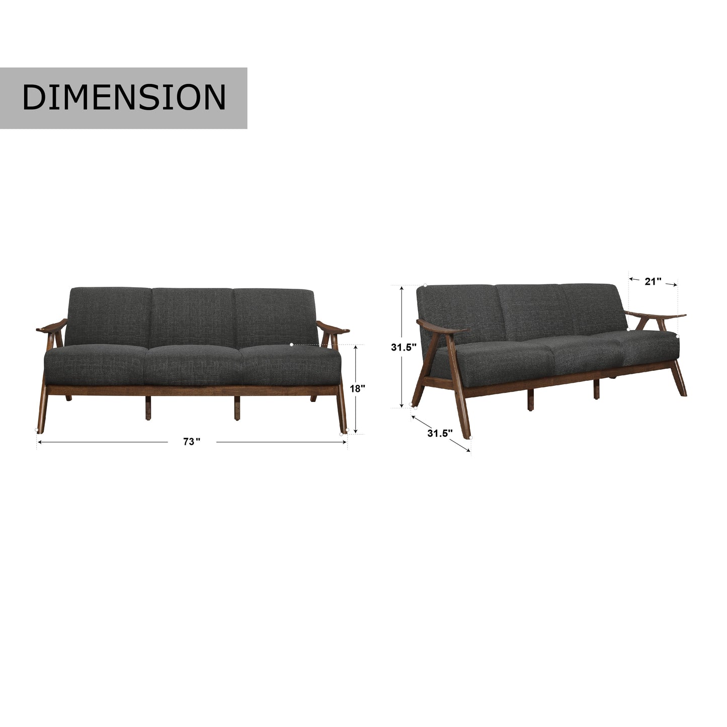 Divano da soggiorno retrò Levine