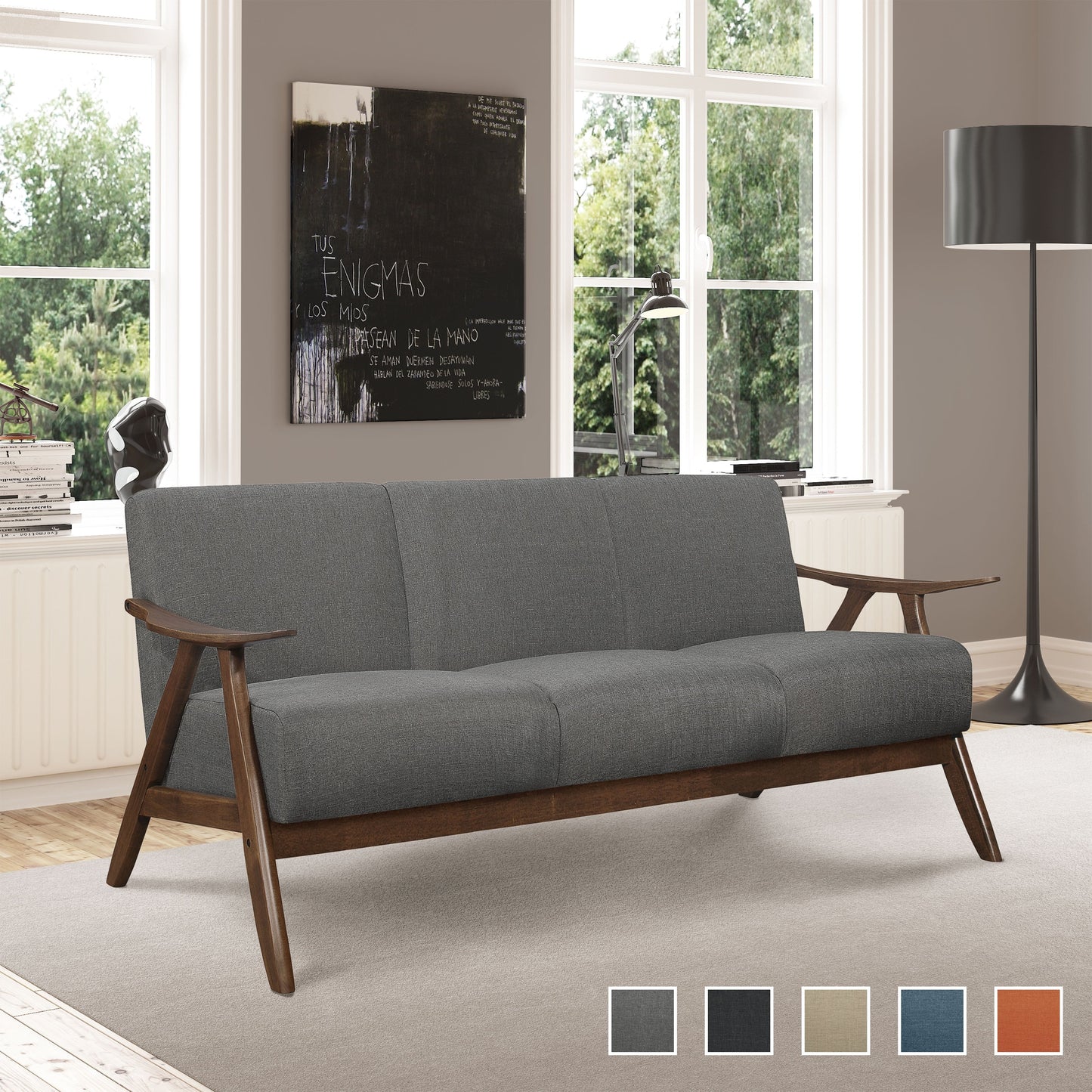 Divano da soggiorno retrò Levine