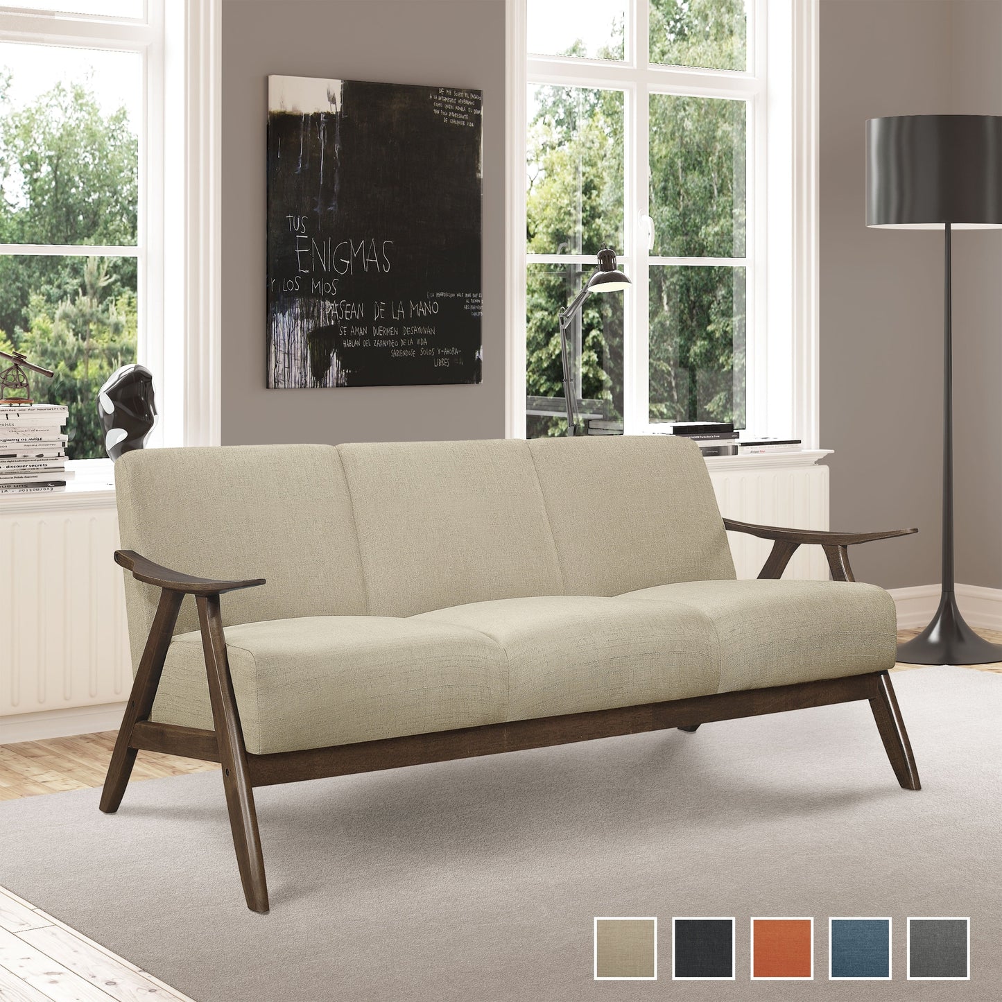 Divano da soggiorno retrò Levine