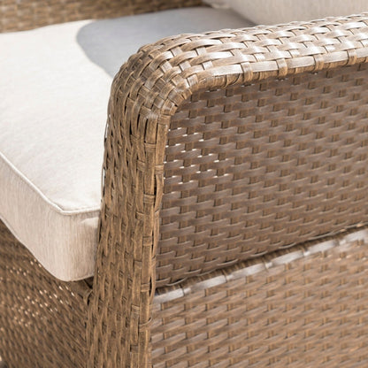 Set di sedute girevoli in vimini da esterno Liam da 3 pezzi con cuscino di Christopher Knight Home