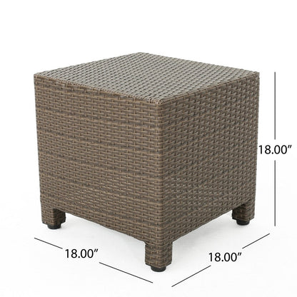 Set di sedute girevoli in vimini da esterno Liam da 3 pezzi con cuscino di Christopher Knight Home