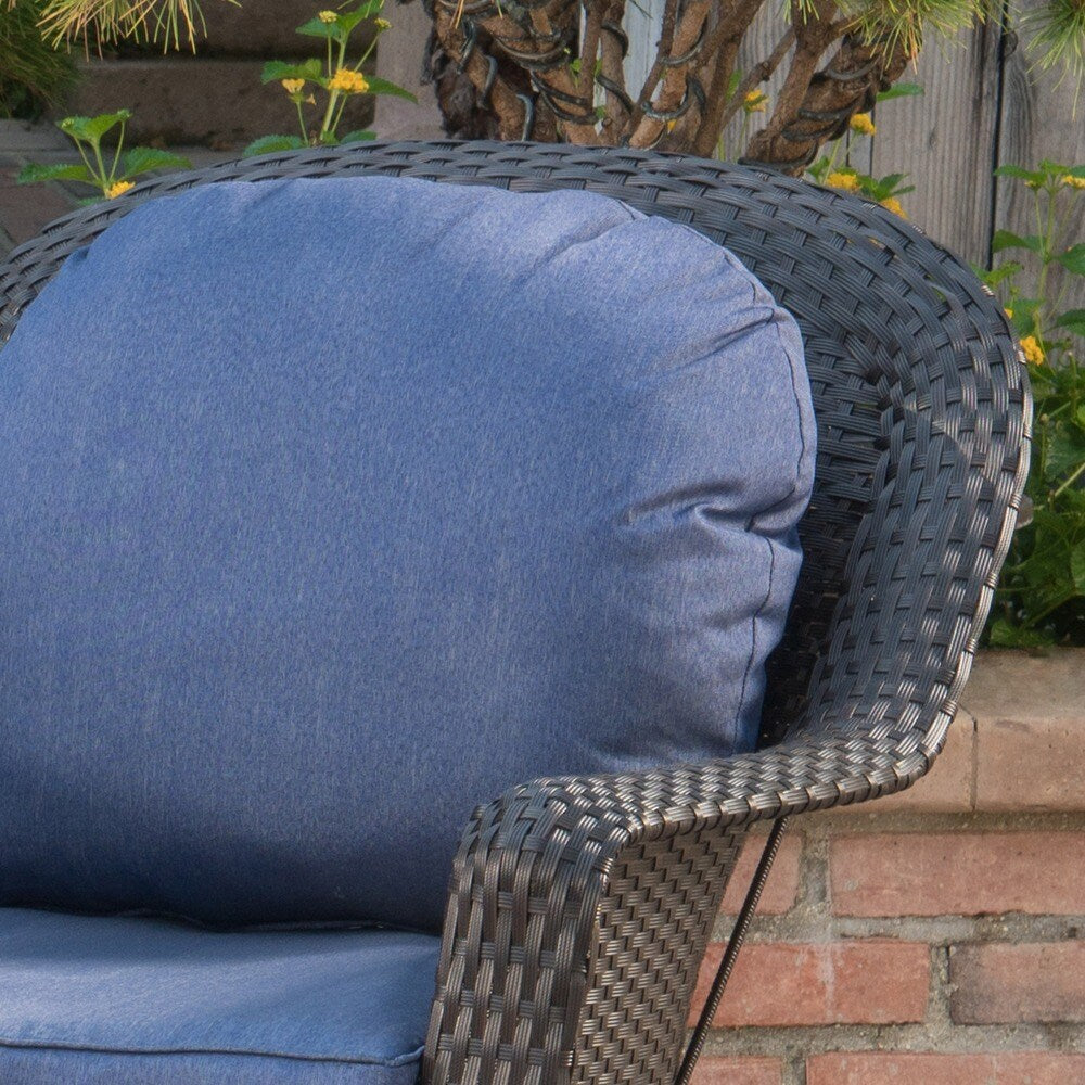 Set di sedute girevoli in vimini da esterno Liam da 3 pezzi con cuscino di Christopher Knight Home