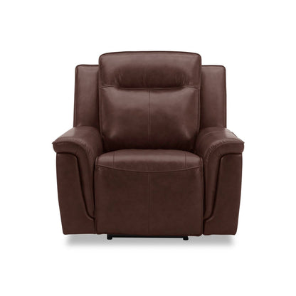 Poltrona reclinabile elettrica Liberty Furniture Avery per soggiorno in pelle color cognac