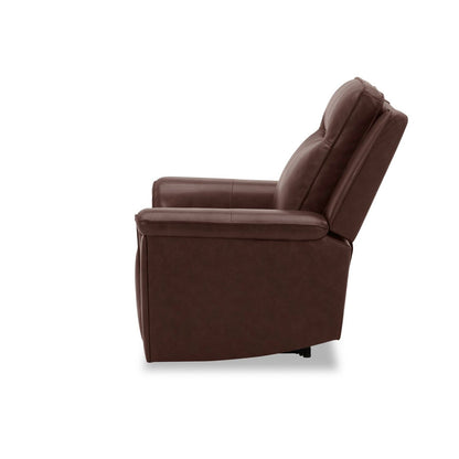 Poltrona reclinabile elettrica Liberty Furniture Avery per soggiorno in pelle color cognac