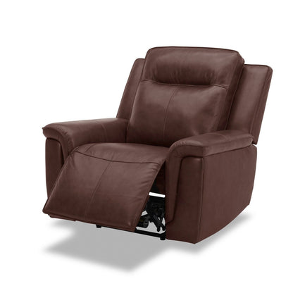 Poltrona reclinabile elettrica Liberty Furniture Avery per soggiorno in pelle color cognac