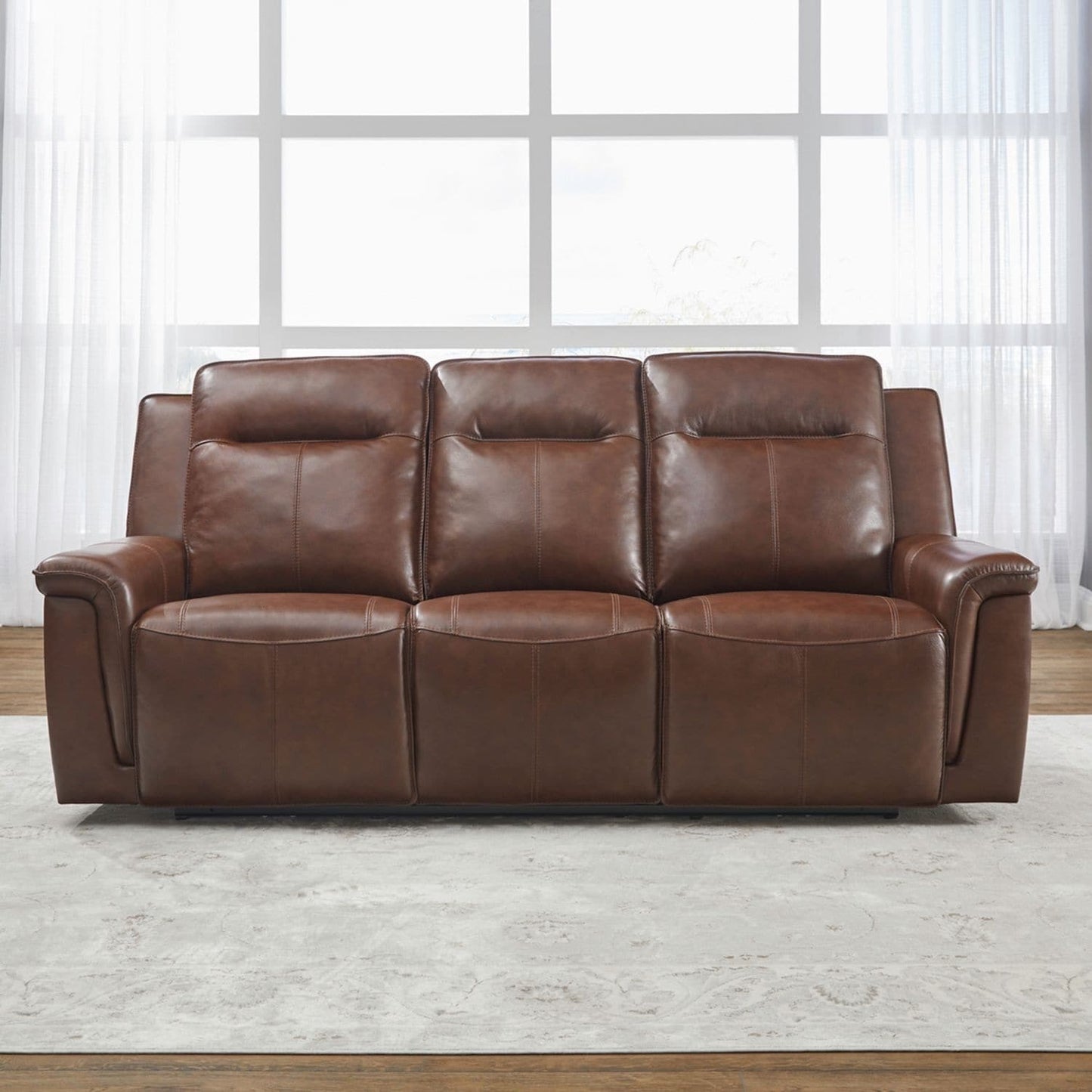 Divano reclinabile Liberty Furniture Avery Power in pelle color cognac - Larghezza 88'' x Profondità 39'' x Altezza 41''
