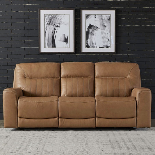 Divano reclinabile elettrico Bennett di Liberty Furniture in pelle marrone Butternut - Larghezza 89 x Profondità 39 x Altezza 41