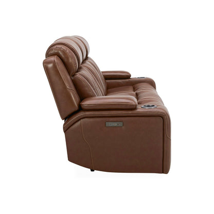 Divano Liberty Furniture Caswell Power in pelle color castagna - Larghezza 91 x Profondità 40 x Altezza 42