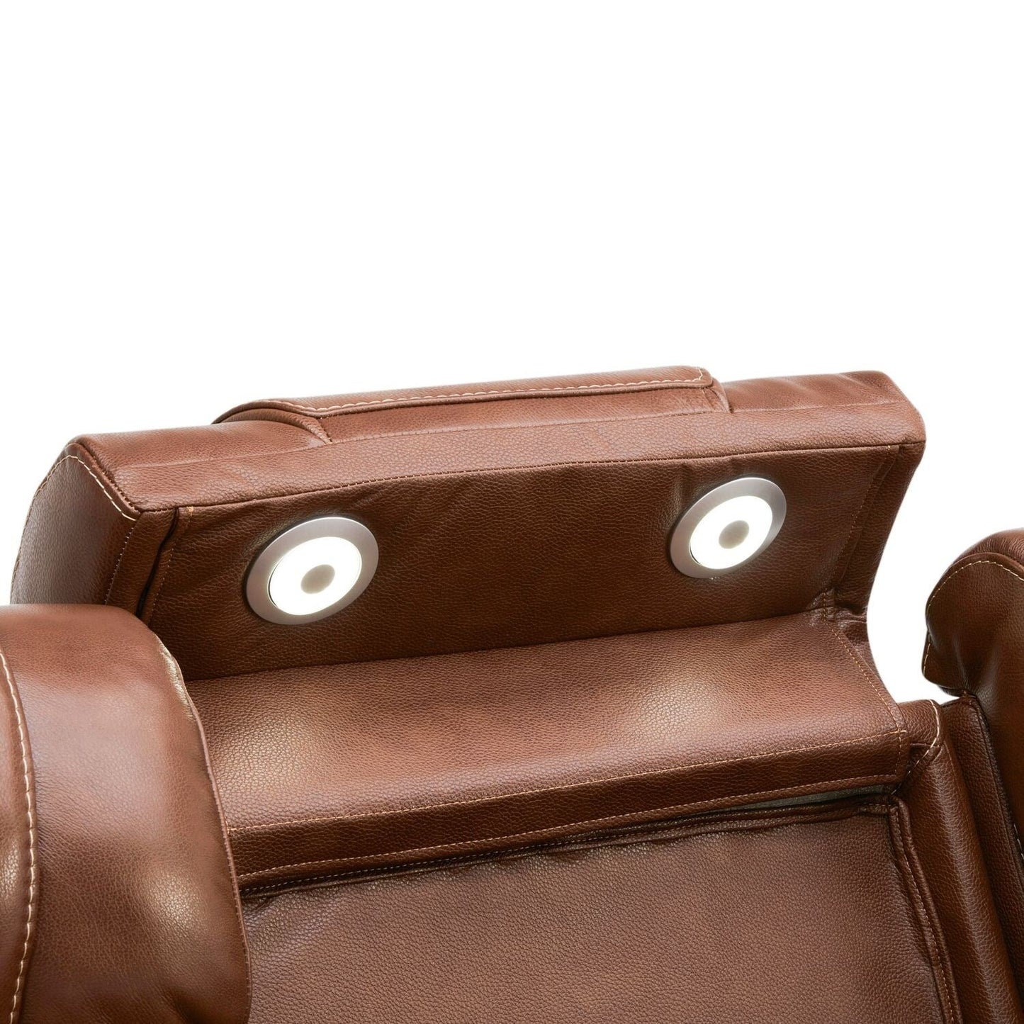 Divano Liberty Furniture Caswell Power in pelle color castagna - Larghezza 91 x Profondità 40 x Altezza 42