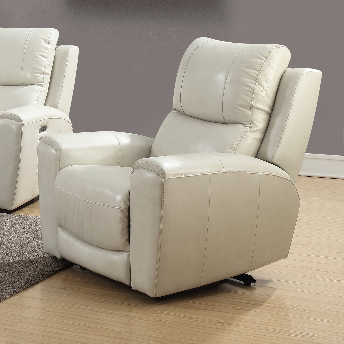 Poltrona reclinabile elettrica Copper Grove Fyti in pelle pieno fiore