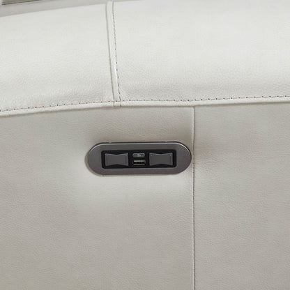 Poltrona reclinabile elettrica Copper Grove Fyti in pelle pieno fiore