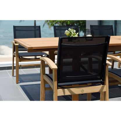 LifestyleGarden Set da pranzo per esterni con finitura in teak da 9 pezzi - 9 pezzi