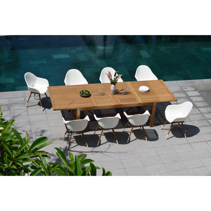 LifestyleGarden Set da pranzo per esterni con finitura in teak da 9 pezzi - 9 pezzi