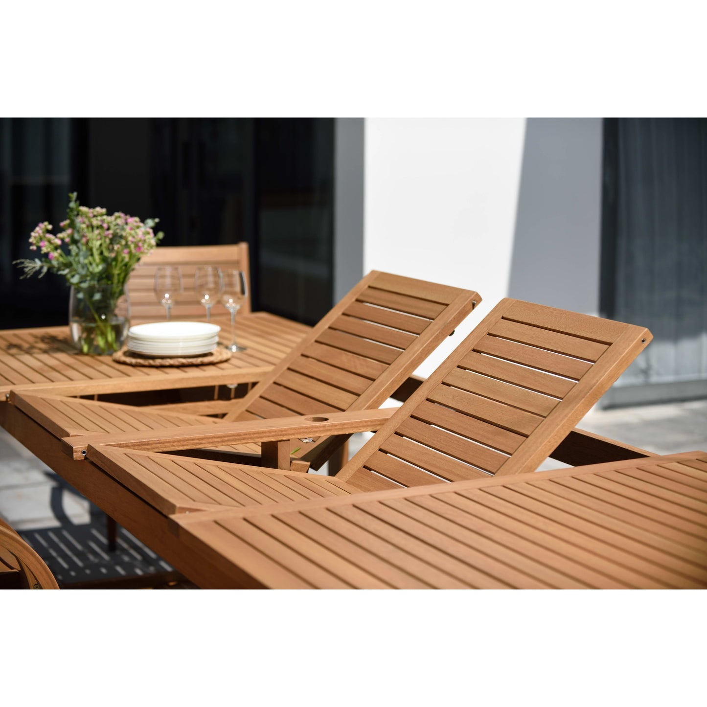 LifestyleGarden Set da pranzo per esterni con finitura in teak da 9 pezzi - 9 pezzi