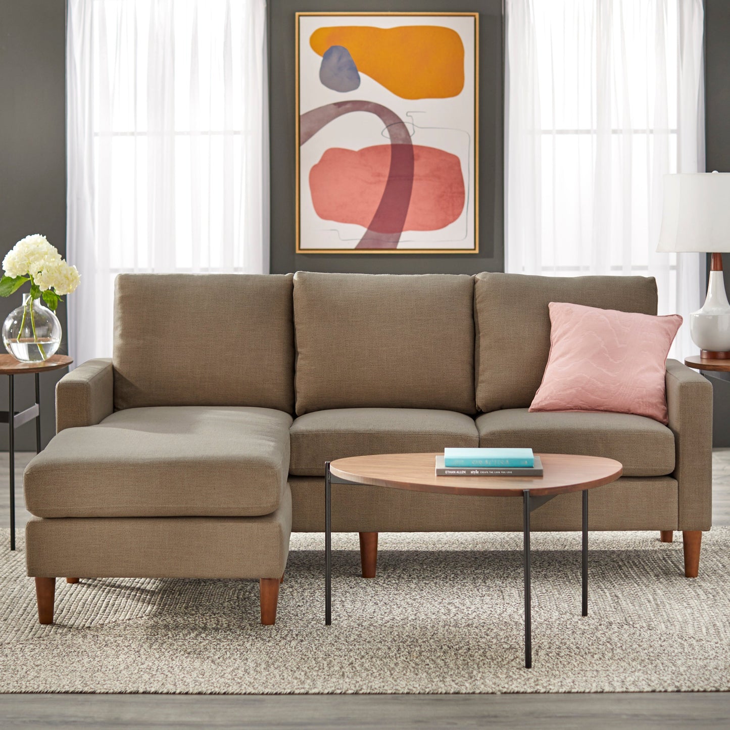 Divano Lifestorey Lee con chaise longue reversibile