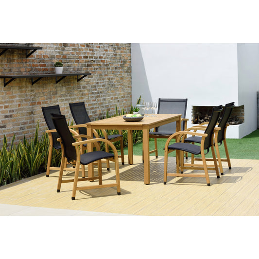 LifestyleGarden Set da pranzo per esterni in legno da 7 pezzi (finitura teak) - 7 pezzi