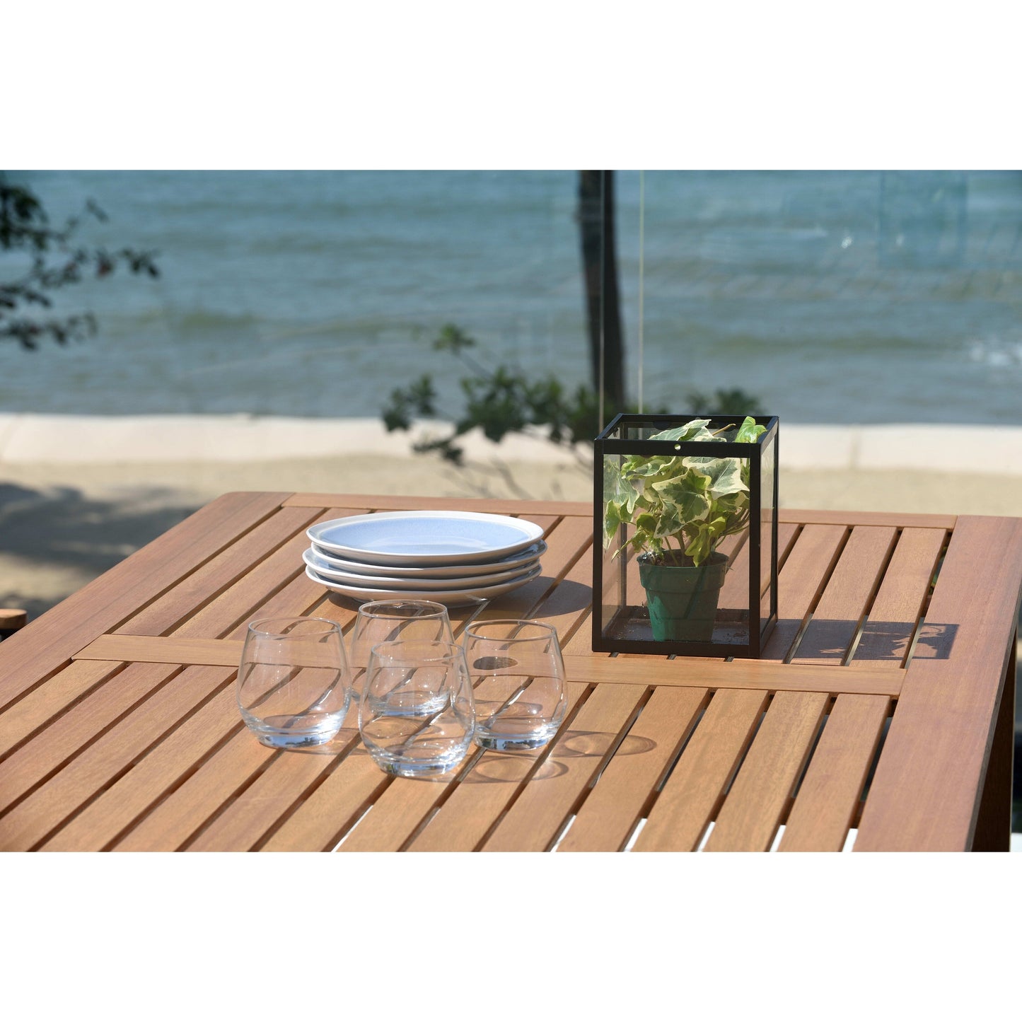 LifestyleGarden Set da pranzo per esterni in legno da 7 pezzi (finitura teak) - 7 pezzi