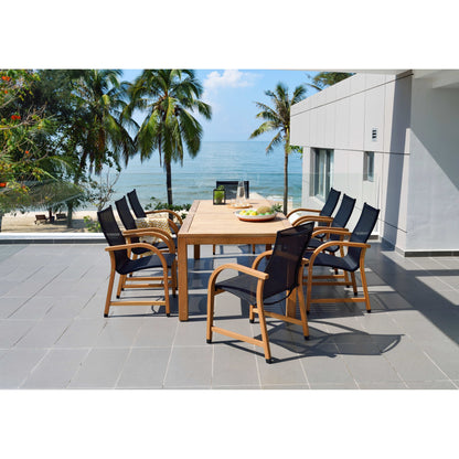 LifestyleGarden Set da pranzo Deluxe in teak per patio esterno da 9 pezzi - 9 pezzi