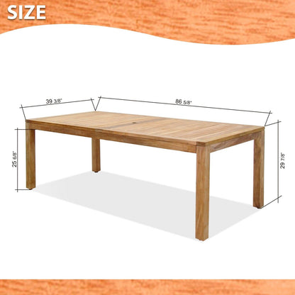 LifestyleGarden Set da pranzo Deluxe in teak per patio esterno da 9 pezzi - 9 pezzi