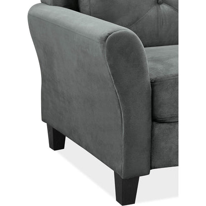 Divano Harrington di Lifestyle Solutions - Divano a due posti imbottito bicolore grigio e grigio scuro moderno per il soggiorno