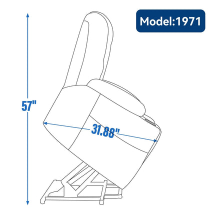 Poltrona reclinabile con massaggio e calore per anziani, poltrone reclinabili ampie e imbottite, meccanismo di movimento resistente con USB