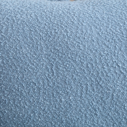 Divano a due posti in bouclé azzurro chiaro con struttura in metallo