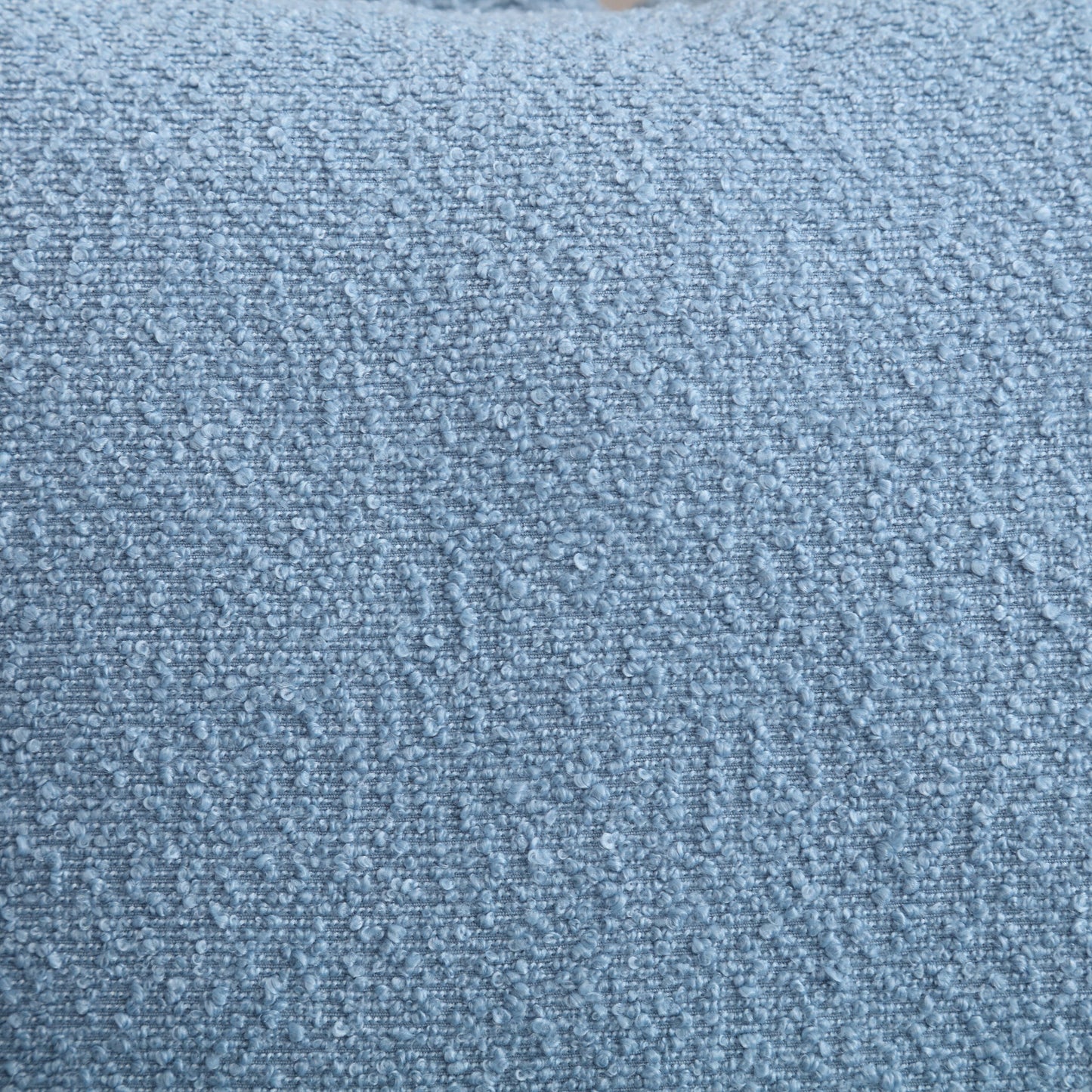 Divano a due posti imbottito in bouclé moderno azzurro chiaro da 51,97 pollici con struttura in metallo e cuscini per soggiorno