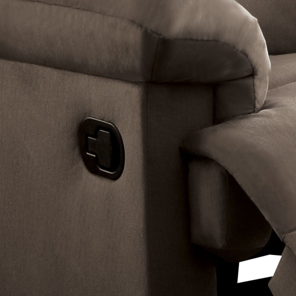 Poltrona reclinabile in tessuto intrecciato marrone chiaro