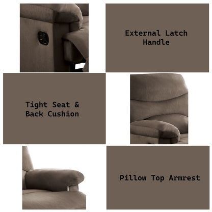 Poltrona reclinabile in tessuto intrecciato marrone chiaro