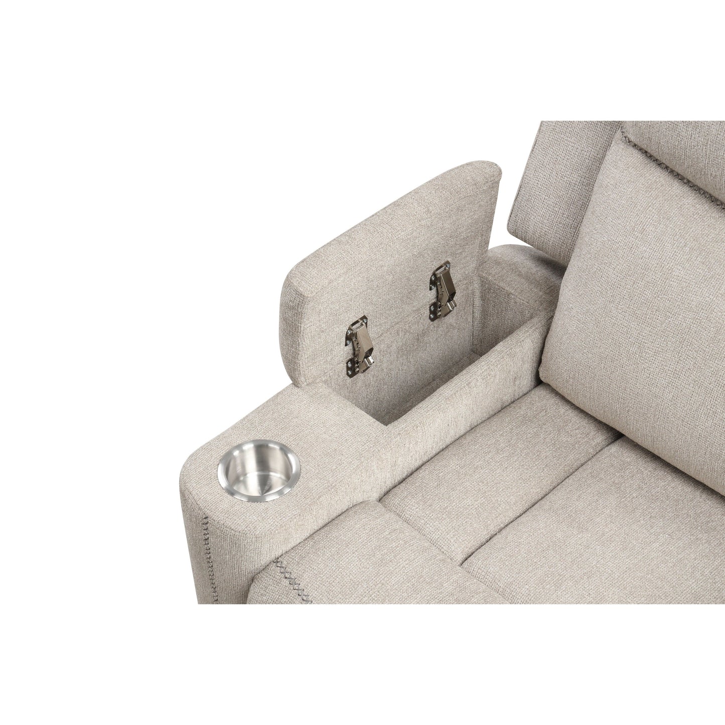 Poltrona reclinabile Chenille Motion Glider grigio chiaro