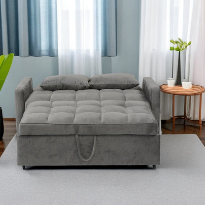 Divano letto trasformabile moderno grigio chiaro da 55,2 pollici con schienale reclinabile per soggiorno