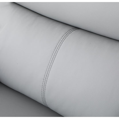 Poltrona reclinabile manuale girevole a 360° in pelle PU grigio chiaro con protezione antisporco per i piedi, tessuto antigraffio per gatti